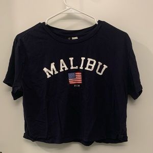 Small cropped navy blue top